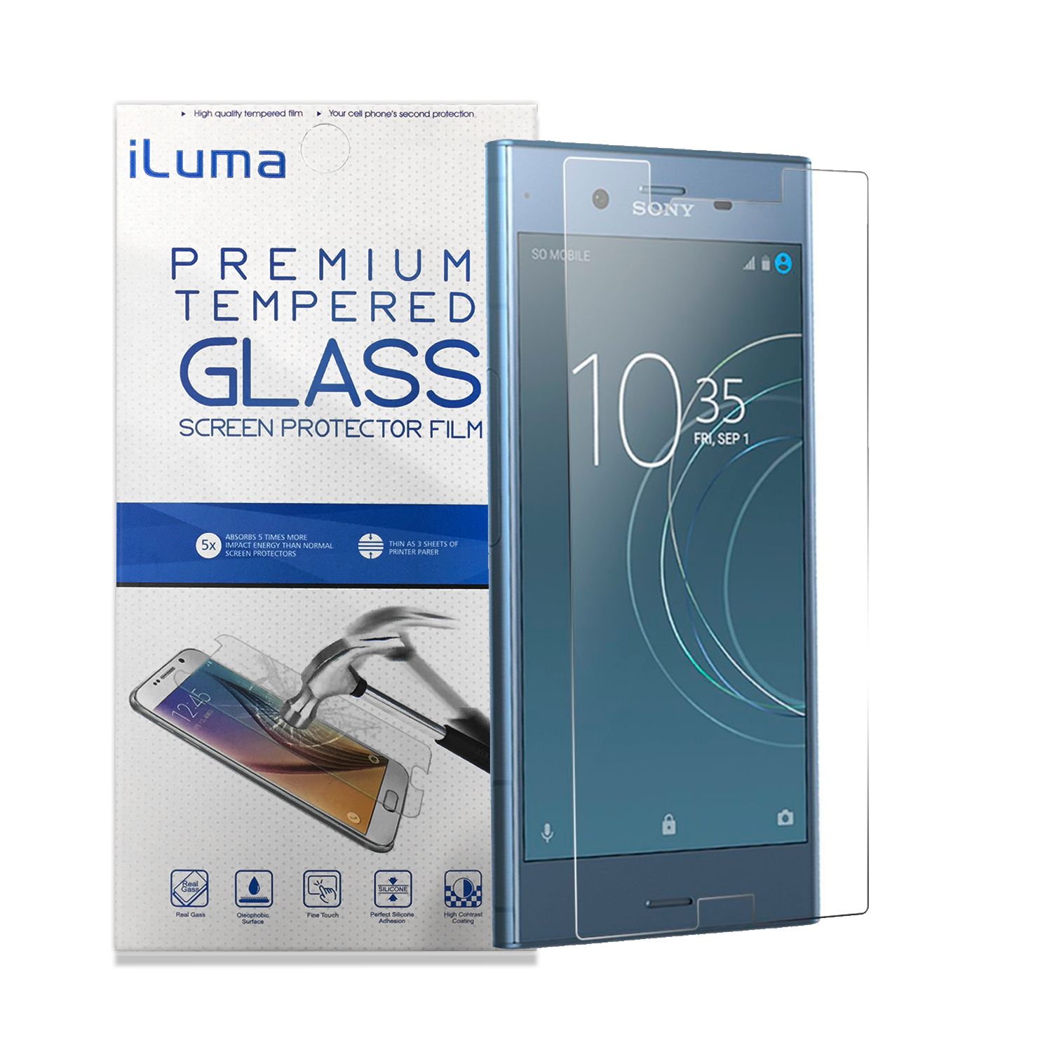 2x Sony Xperia XZ premium lámina de vidrio de vidrio contra protector de pantalla lámina vidrio 9h